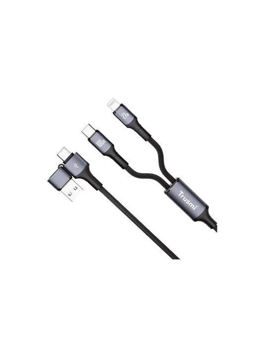 100W A/C to C/L PVC Aluminum Alloy Braided Cable Black 1.2M