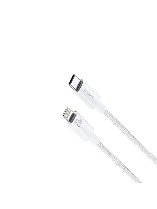 60W C To C Braided Charging Cable White 2M