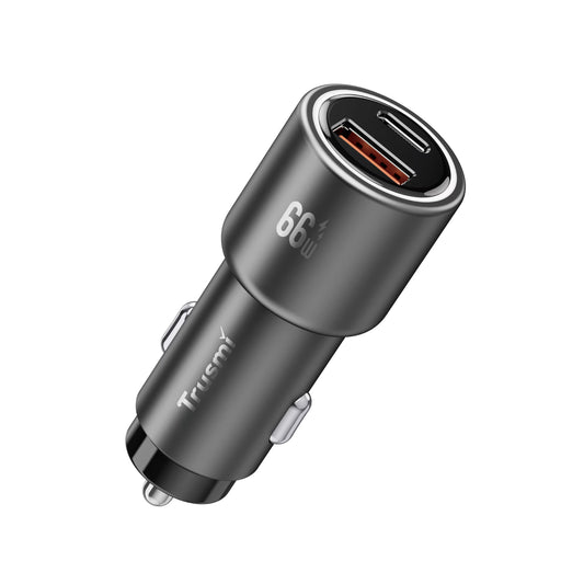 PD66W A+C Mental Fast Car Charger Grey