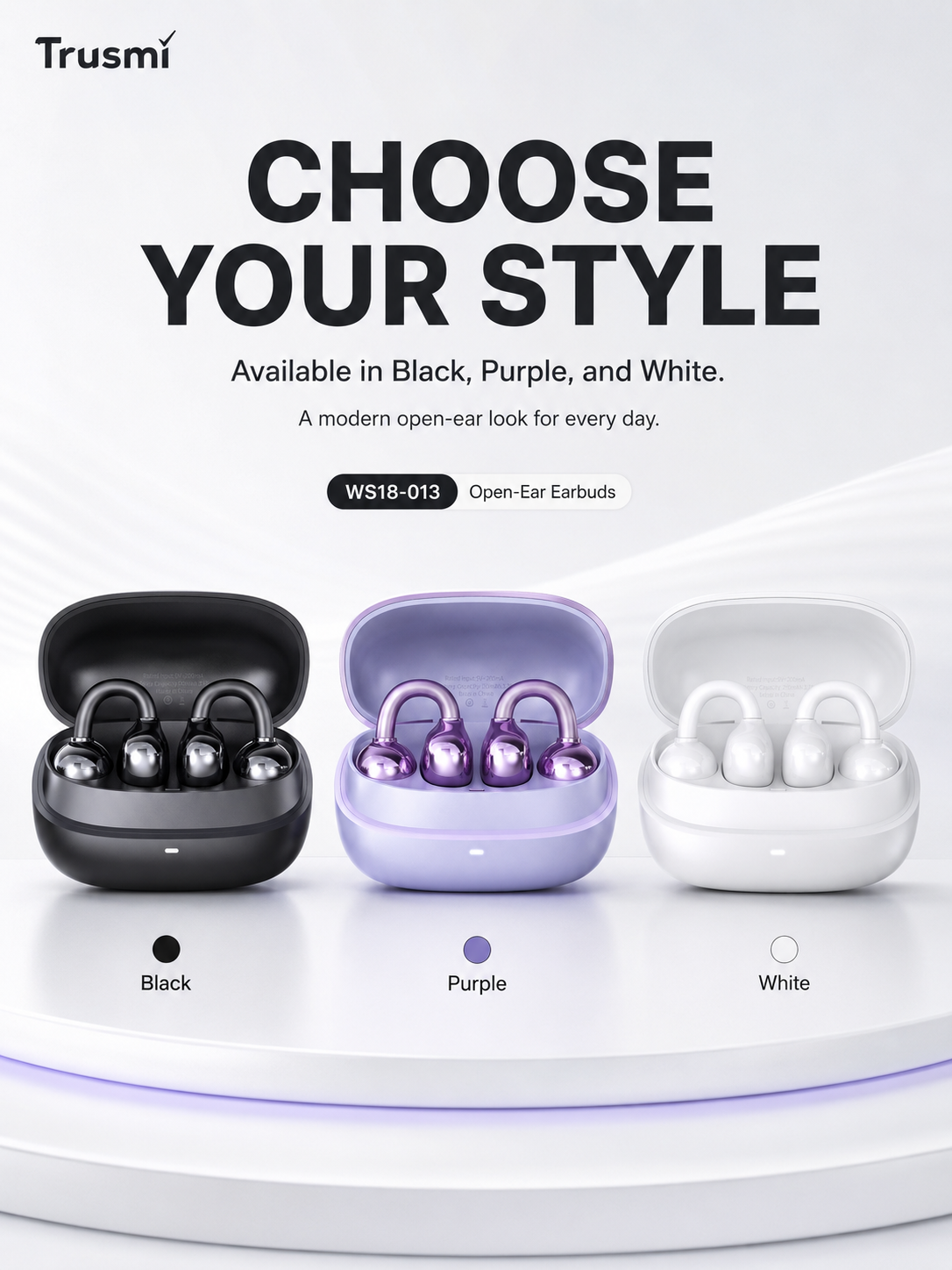 Trusmi Trusmi WS18-013 Open-Ear Clip-On Wireless Earbuds