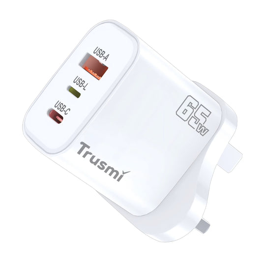 PD65W A+C+L (supports L TO C charging) charger (UK), white