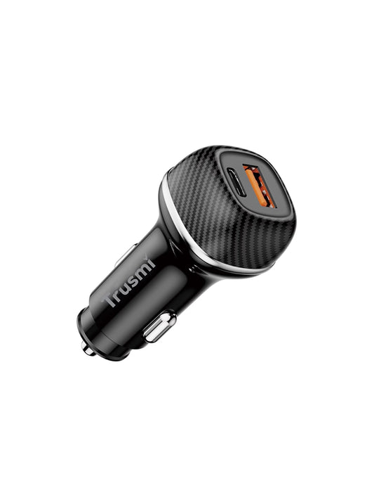 48W A+C Carbon Fiber Quick Car Charger Black