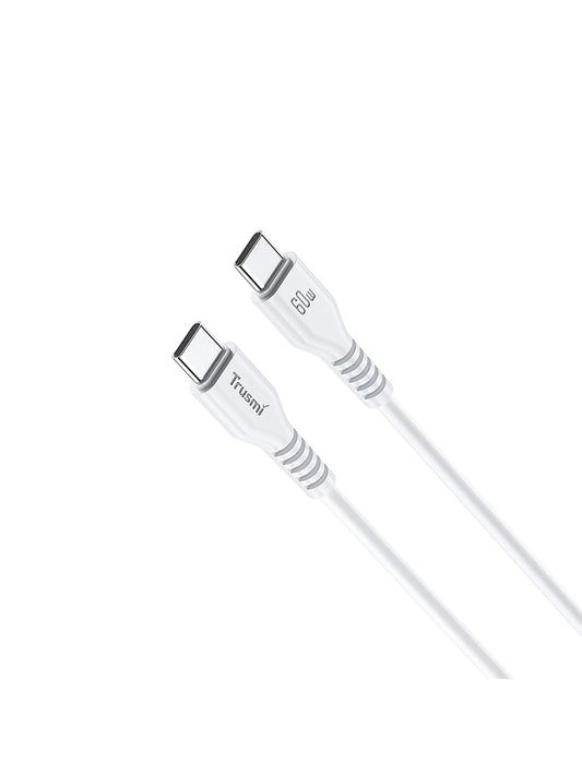 60W C To C Charging Cable White 1M