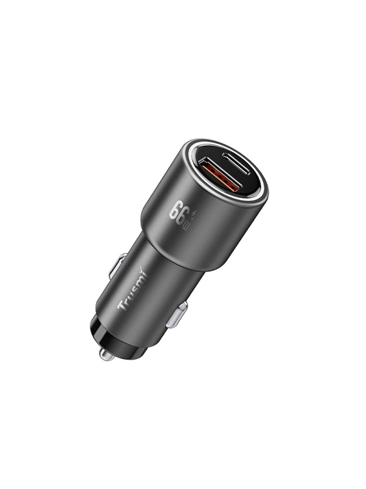 PD66W A+C Mental Fast Car Charger Grey